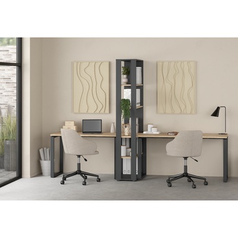 Písací stôl WALKER II dub jackson hickory/sivá 5