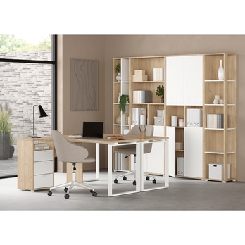 Regál WALKER III dub jackson hickory/sivá 6