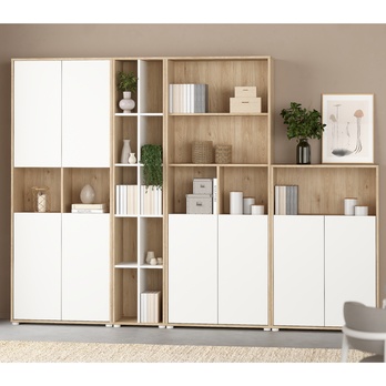 Regál WALKER III dub jackson hickory/sivá 7