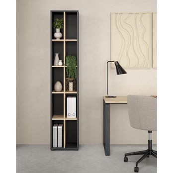 Regál WALKER III dub jackson hickory/sivá 1