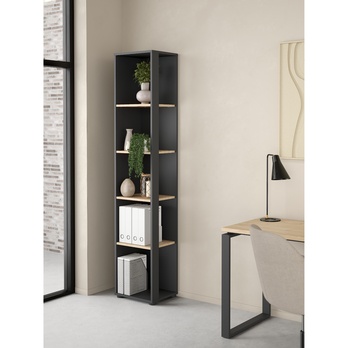 Regál WALKER IV dub jackson hickory/sivá 1