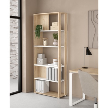 Regál WALKER V dub jackson hickory/biela 1