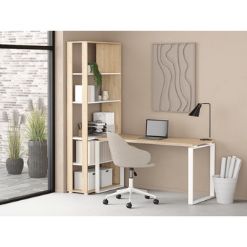 Regál WALKER V dub jackson hickory/biela 6