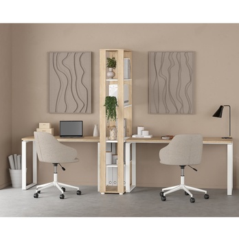 Regál WALKER V dub jackson hickory/biela 7