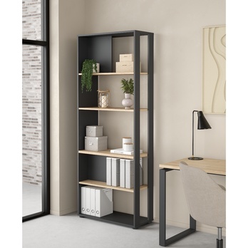 Regál WALKER V dub jackson hickory/sivá 1