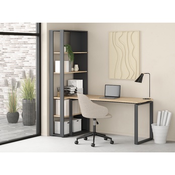 Regál WALKER V dub jackson hickory/sivá 6