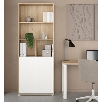 Regál WALKER VII dub jackson hickory/biela 1