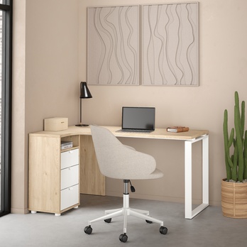 PC stôl WALKER dub jackson hickory/biela 1
