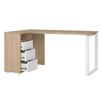 PC stôl WALKER dub jackson hickory/biela 5