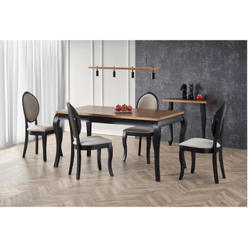 Jedálenský stôl WANDSUR dub tmavý/čierna 1