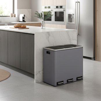 Odpadkový kôš WASTE 2 sivá, 3x18 l 6