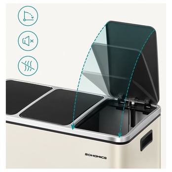 Odpadkový kôš WASTE 2 krémová, 3x18 l 1