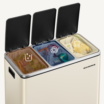 Odpadkový kôš WASTE 2 krémová, 3x18 l 2