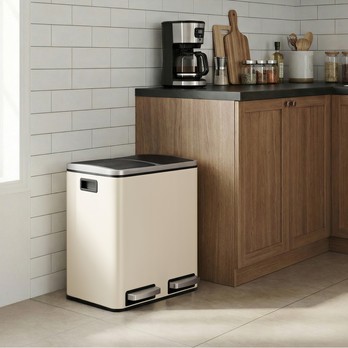 Odpadkový kôš WASTE 3 krémová, 2x15 l 5