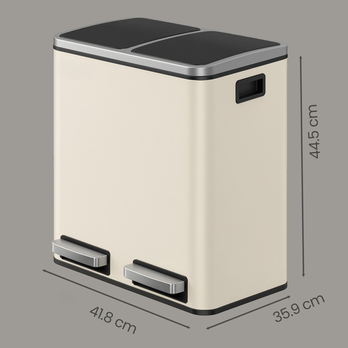 Odpadkový kôš WASTE 3 krémová, 2x15 l 6