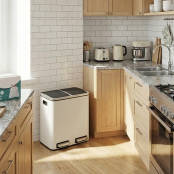 Odpadkový kôš WASTE 3 krémová, 2x15 l 1