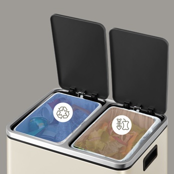 Odpadkový kôš WASTE 3 krémová, 2x15 l 2