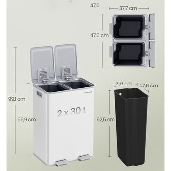 Odpadkový kôš WASTE 4 biela 3