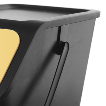 Odpadkový kôš na triedený odpad WASTE žltá/čierna, 25 l 2