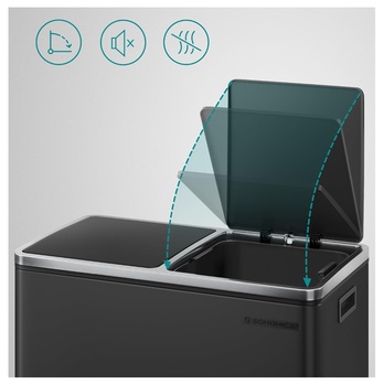 Odpadkový kôš WASTE čierna, 2x30 l 2