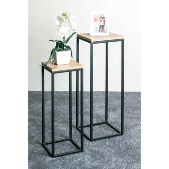 Prístavný stolík WATFORD dub/čierna, sada 2 ks 1