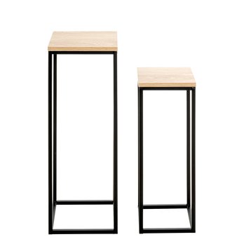 Prístavný stolík WATFORD dub/čierna, sada 2 ks 2