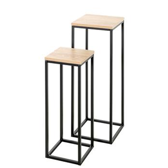 Prístavný stolík WATFORD dub/čierna, sada 2 ks 4