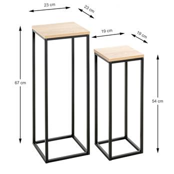 Prístavný stolík WATFORD dub/čierna, sada 2 ks 5