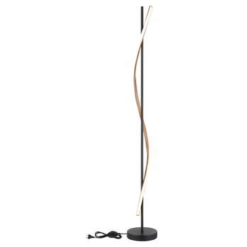 Stojacia lampa WATKINS čierna/hnedá 3