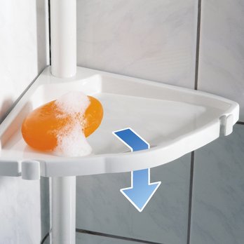 Teleskopická rohová kúpeľňová polica WENKO PENNY biela 2