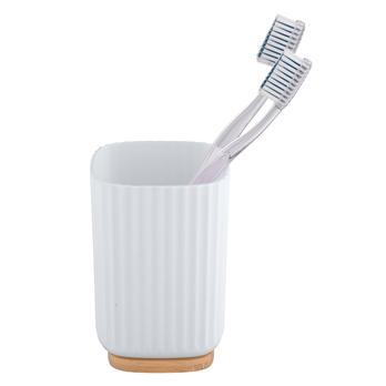 Pohár na kefky WENKO ROTELLO biela/prírodná 1