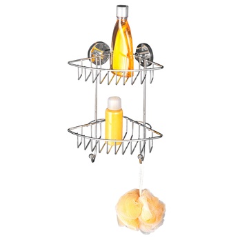 Kúpeľňová polica WENKO VACUUM-LOC 2 chróm 2