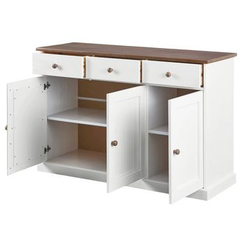 Komoda WESLEY 2 borovica biela/hnedá 2