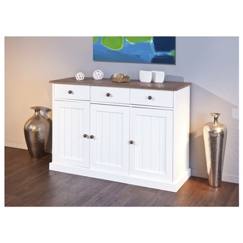 Komoda WESLEY 2 borovica biela/hnedá 1