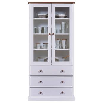 Vitrína WESLEY borovica biela/hnedá 4