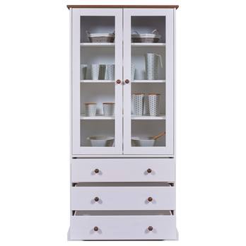 Vitrína WESLEY borovica biela/hnedá 5