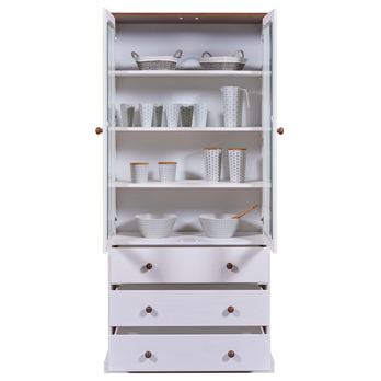 Vitrína WESLEY borovica biela/hnedá 6