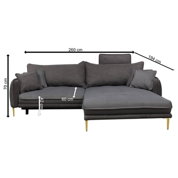 Sedacia súprava WHISPER II pravá, sivá 6