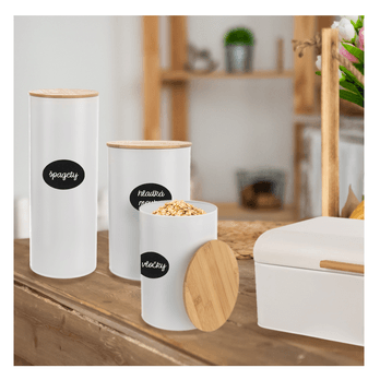 Plechová dóza WHITELINE plech/bambus, 800 ml 1