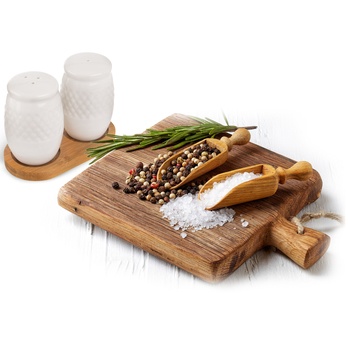 Soľnička a korenička WHITELINE bambus/biela 2