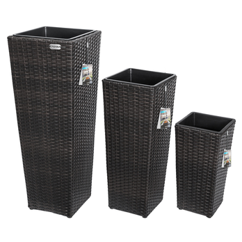 Vysoký obal na kvety WICKER hnedá, 3 ks 2