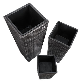 Vysoký obal na kvety WICKER hnedá, 3 ks 3