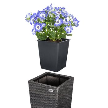 Vysoký obal na kvety WICKER hnedá, 3 ks 5