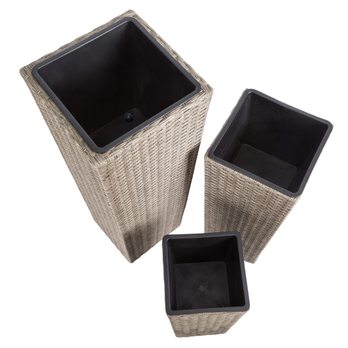 Vysoký obal na kvety WICKER krémová, 3 ks 5