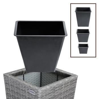 Vysoký obal na kvety WICKER sivá, 3 ks 6