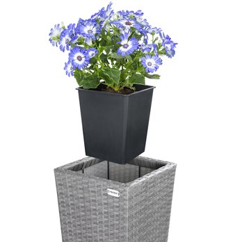Vysoký obal na kvety WICKER sivá, 3 ks 7