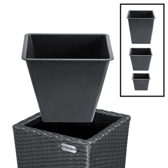Vysoký obal na kvety WICKER čierna, 3 ks 6