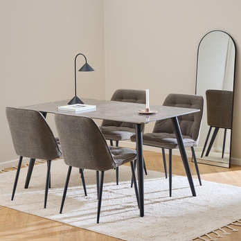 Jedálenská zostava WICKLOW IV sivá/sivá/matná čierna 1