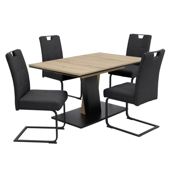 Jedálenská stolička WIEN S antracitová, sada 2 ks 1