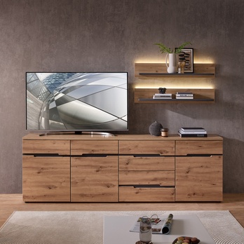 TV komoda WIGA II grafitová/dub artisan 1